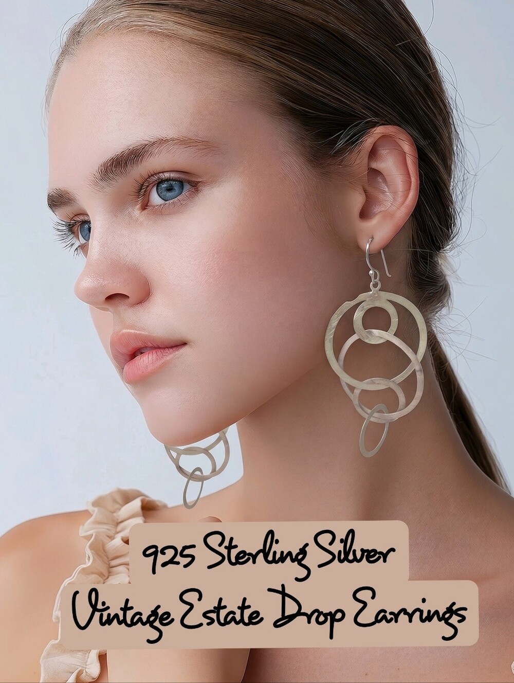 Vintage ST THOMAS hoops Sterling silver 925 toggle necklace 32g sterling silver - Picture 16 of 16